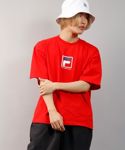 FILA HERITAGE（フィラヘリテージ）の「FILA heritage  韓国風 ブランドロゴプリント ビッグシルエット 半袖Tシャツ（Tシャツ/カットソー・メンズ・ホワイト/ブラック/ネイビー/レッド/イエロー/ブルー/グリーン/ホワイト系その他/ブルー系その他/ホワイト系その他2/ブルー系その他2/ブルー系その他3・M/L/XL）」の12枚目の写真