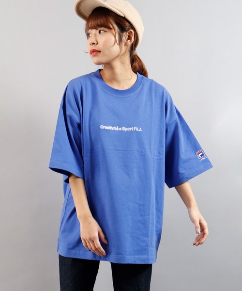 FILA HERITAGE（フィラヘリテージ）の「FILA heritage  韓国風 ブランドロゴプリント ビッグシルエット 半袖Tシャツ（Tシャツ/カットソー・メンズ・ホワイト/ブラック/ネイビー/レッド/イエロー/ブルー/グリーン/ホワイト系その他/ブルー系その他/ホワイト系その他2/ブルー系その他2/ブルー系その他3・M/L/XL）」の8枚目の写真
