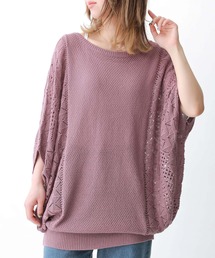 n'OrLABEL（ノアールレーベル）の「『ドルマン透かし編み切替サマーニット』（ニット/セーター）」