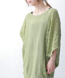 n'OrLABEL | 『ドルマン透かし編み切替ニット』(ニット/セーター)