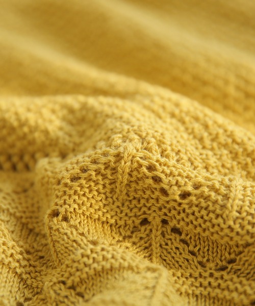 n'OrLABEL（ノアールレーベル）の「『ドルマン透かし編み切替サマーニット』（ニット/セーター・レディース・ベージュ/イエロー/ミント/ダークネイビー/カーキ/スモークピンク/ナチュラル/チャコール/ライトグリーン・FREE）」の18枚目の写真