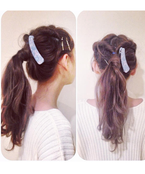 Kastane（カスタネ）の「【Kastane】アメリーバナナクリップ（その他ヘアアクセサリー・レディース・ネイビー/サックスブルー・FREE）」の6枚目の写真