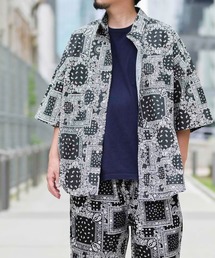 【i】 ペイズリールーズシャツ半袖