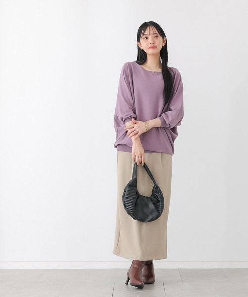n'OrLABEL(ノアールレーベル)の「【UVカット】ウォッシャブルドルマンニット(ニット/セーター・レディース・ベージュ/スモークピンク/ブルーグリーン/モカ/ブラック/ライラック・FREE)」の11枚目の写真