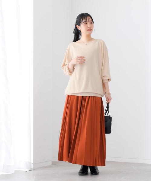 n'OrLABEL(ノアールレーベル)の「【UVカット】ウォッシャブルドルマンニット(ニット/セーター・レディース・ベージュ/スモークピンク/ブルーグリーン/モカ/ブラック/ライラック・FREE)」の8枚目の写真