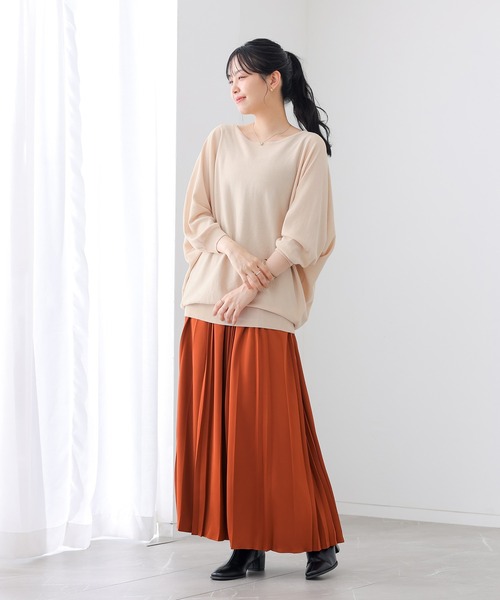 n'OrLABEL(ノアールレーベル)の「【UVカット】ウォッシャブルドルマンニット(ニット/セーター・レディース・ベージュ/スモークピンク/ブルーグリーン/モカ/ブラック/ライラック・FREE)」の9枚目の写真