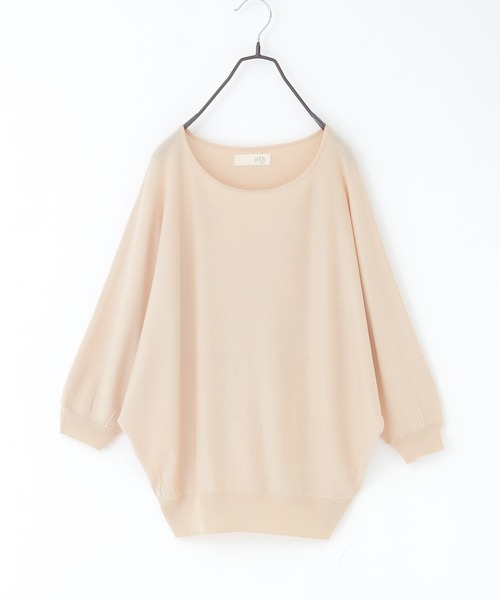 n'OrLABEL(ノアールレーベル)の「【UVカット】ウォッシャブルドルマンニット(ニット/セーター・レディース・ベージュ/スモークピンク/ブルーグリーン/モカ/ブラック/ライラック・FREE)」の12枚目の写真