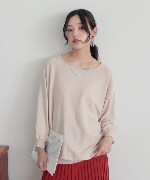 n'OrLABEL(ノアールレーベル)の「【機能素材】『ウォッシャブルドルマンニット』(ニット/セーター・レディース・ベージュ/スモークピンク/ブルーグリーン/モカ/ブラック/ライラック・FREE)」の9枚目の写真