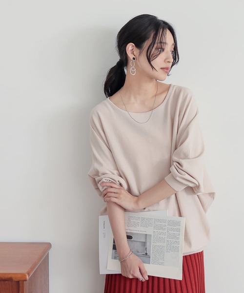 n'OrLABEL(ノアールレーベル)の「【機能素材】『ウォッシャブルドルマンニット』(ニット/セーター・レディース・ベージュ/スモークピンク/ブルーグリーン/モカ/ブラック/ライラック・FREE)」の17枚目の写真