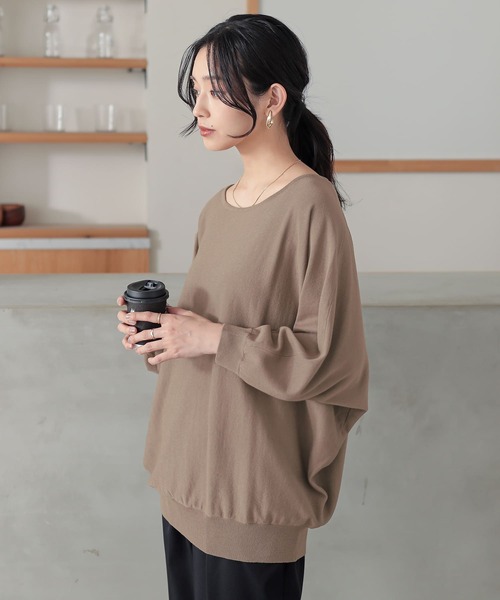 n'OrLABEL(ノアールレーベル)の「【機能素材】『ウォッシャブルドルマンニット』(ニット/セーター・レディース・ベージュ/スモークピンク/ブルーグリーン/モカ/ブラック/ライラック・FREE)」の16枚目の写真