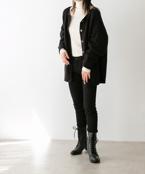 menue(メヌエ)の「レースアップブーツ 筒丈ロングver.(ブーツ・レディース・ブラック/ダークブラウン・LL/3L/S/M/L/XS)」の16枚目の写真