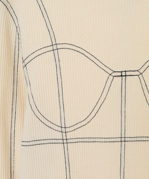 Candy Stripper（キャンディストリッパー）の「BICOLOR STITCH RIB トップス（Tシャツ/カットソー・レディース・ブラック/アイボリー/ブルー・2）」の7枚目の写真