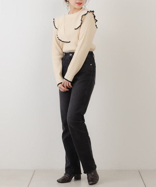 Chico（チコ）の「ストレートカラーデニム（デニムパンツ・レディース・ブラック/ライトベージュ/ブルー・SMALL/MEDIUM）」の22枚目の写真