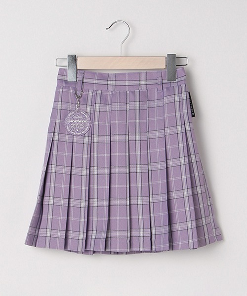 TRALALA ピンク チェック柄 レース リボン付き スカパン TRALALA