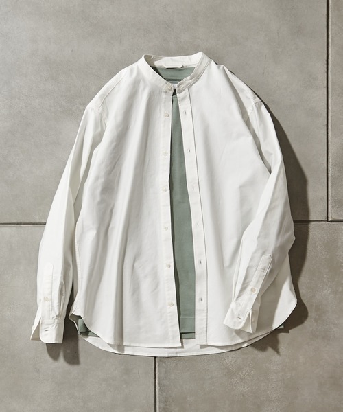 CIAOPANIC TYPY（チャオパニックティピー）の「【Daily Premium/デイリープレミアム】オックスバンドカラーシャツ（シャツ/ブラウス・メンズ・グレー/ブルー/ミント/ブラック/オフホワイト/グリーン・M/L/S/XL）」の2枚目の写真