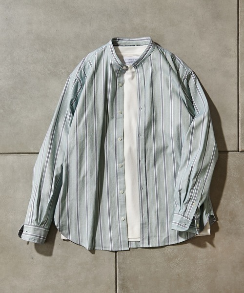 CIAOPANIC TYPY（チャオパニックティピー）の「【Daily Premium/デイリープレミアム】オックスバンドカラーシャツ（シャツ/ブラウス・メンズ・グレー/ブルー/ミント/ブラック/オフホワイト/グリーン・M/L/S/XL）」の5枚目の写真
