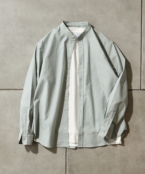 CIAOPANIC TYPY（チャオパニックティピー）の「【Daily Premium/デイリープレミアム】オックスバンドカラーシャツ（シャツ/ブラウス・メンズ・グレー/ブルー/ミント/ブラック/オフホワイト/グリーン・M/L/S/XL）」の6枚目の写真