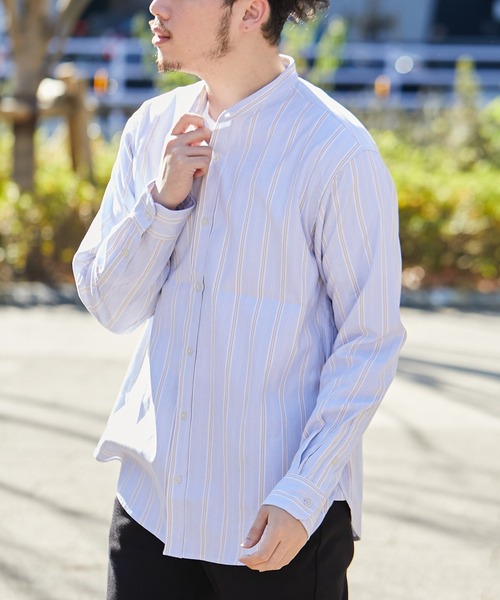 CIAOPANIC TYPY（チャオパニックティピー）の「【Daily Premium/デイリープレミアム】オックスバンドカラーシャツ（シャツ/ブラウス・メンズ・グレー/ブルー/ミント/ブラック/オフホワイト/グリーン・M/L/S/XL）」の10枚目の写真