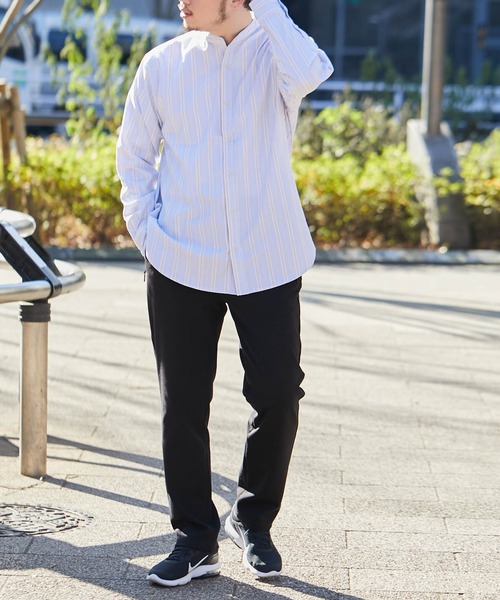 CIAOPANIC TYPY（チャオパニックティピー）の「【Daily Premium/デイリープレミアム】オックスバンドカラーシャツ（シャツ/ブラウス・メンズ・グレー/ブルー/ミント/ブラック/オフホワイト/グリーン・M/L/S/XL）」の16枚目の写真