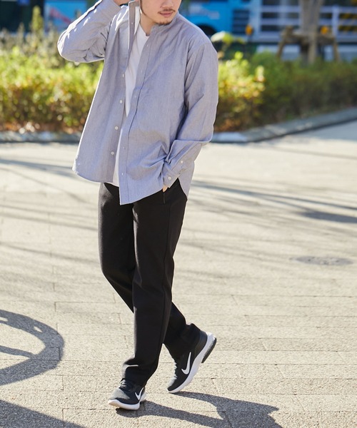 CIAOPANIC TYPY（チャオパニックティピー）の「【Daily Premium/デイリープレミアム】オックスバンドカラーシャツ（シャツ/ブラウス・メンズ・グレー/ブルー/ミント/ブラック/オフホワイト/グリーン・M/L/S/XL）」の7枚目の写真