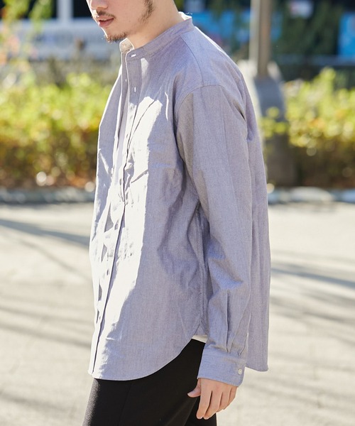 CIAOPANIC TYPY（チャオパニックティピー）の「【Daily Premium/デイリープレミアム】オックスバンドカラーシャツ（シャツ/ブラウス・メンズ・グレー/ブルー/ミント/ブラック/オフホワイト/グリーン・M/L/S/XL）」の21枚目の写真