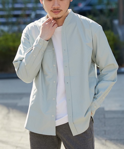 CIAOPANIC TYPY（チャオパニックティピー）の「【Daily Premium/デイリープレミアム】オックスバンドカラーシャツ（シャツ/ブラウス・メンズ・グレー/ブルー/ミント/ブラック/オフホワイト/グリーン・M/L/S/XL）」の13枚目の写真