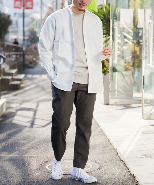 CIAOPANIC TYPY（チャオパニックティピー）の「【Daily Premium/デイリープレミアム】オックスバンドカラーシャツ（シャツ/ブラウス・メンズ・グレー/ブルー/ミント/ブラック/オフホワイト/グリーン・M/L/S/XL）」の18枚目の写真