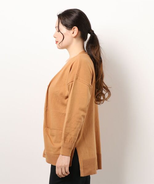 Rewde（ルゥデ）の「ベーシックBIGカーディガン（1R14-03172）（ニット/セーター・レディース・ブルー/キャメル/ホワイト/ネイビー・M）」の7枚目の写真