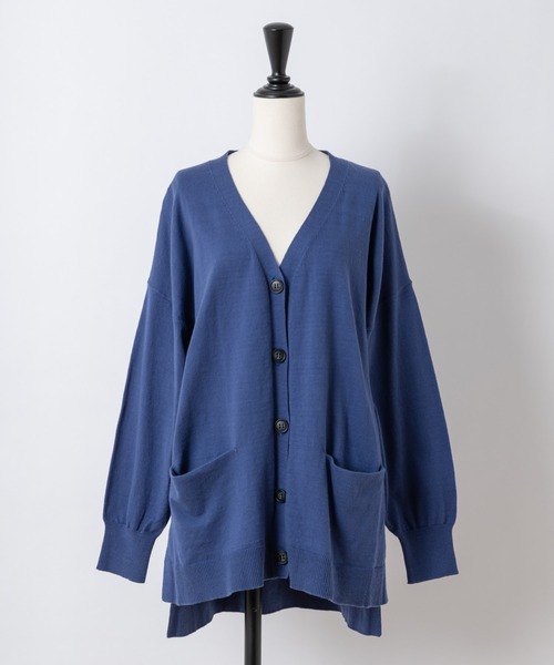 Rewde（ルゥデ）の「ベーシックBIGカーディガン（1R14-03172）（ニット/セーター・レディース・ブルー/キャメル/ホワイト/ネイビー・M）」の3枚目の写真