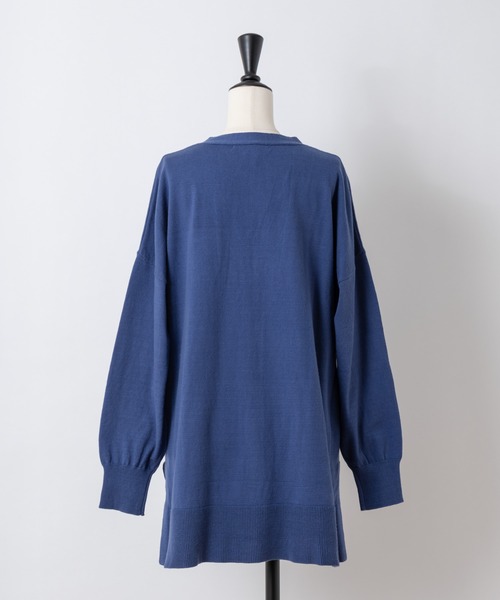 Rewde（ルゥデ）の「ベーシックBIGカーディガン（1R14-03172）（ニット/セーター・レディース・ブルー/キャメル/ホワイト/ネイビー・M）」の9枚目の写真