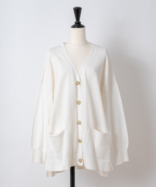 Rewde（ルゥデ）の「ベーシックBIGカーディガン（1R14-03172）（ニット/セーター・レディース・ブルー/キャメル/ホワイト/ネイビー・M）」の10枚目の写真