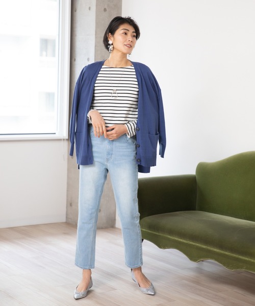 Rewde（ルゥデ）の「ベーシックBIGカーディガン（1R14-03172）（ニット/セーター・レディース・ブルー/キャメル/ホワイト/ネイビー・M）」の22枚目の写真