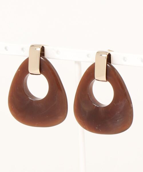 ap retro（アプレトロ）の「三角マーブルピアス【ZOZO限定アイテム】（ピアス（両耳用）・レディース・ブラウン/グレー/グリーン・FREE）」の8枚目の写真