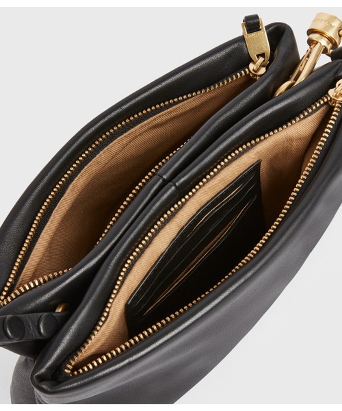 ALLSAINTS（オールセインツ）の「MILA LEATHER DOUBLE POUCH BAG | MILA レザー ダブル ポーチ バッグ（ショルダーバッグ・レディース・ブラック/ホワイト/その他・ONE SIZE）」の7枚目の写真
