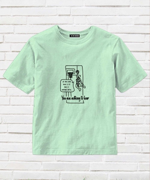 プリントTシャツ 半袖 手書き風 カジュアル ルーズ ソロナクール スタイルブロック STYLEBLOCK 手書き風イラストプリント半袖
