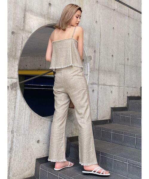 MURUA(ムルーア)の「ラフフリンジSET UP(つなぎ/オールインワン・レディース・ベージュ/ブラウン・1/2)」の7枚目の写真