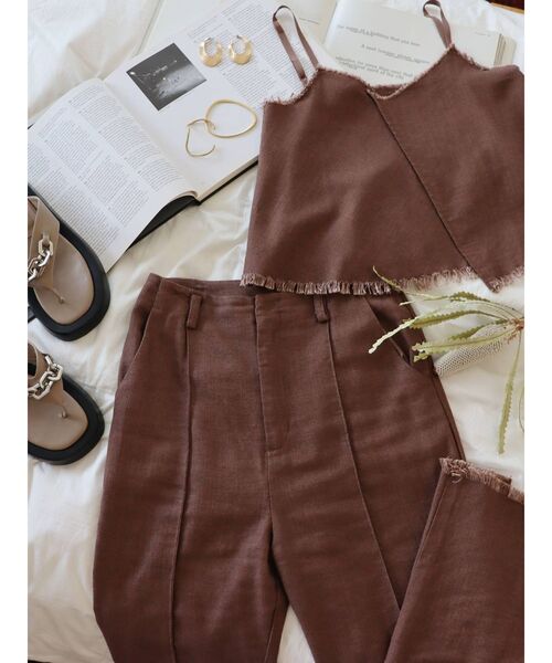 MURUA(ムルーア)の「ラフフリンジSET UP(つなぎ/オールインワン・レディース・ベージュ/ブラウン・1/2)」の16枚目の写真