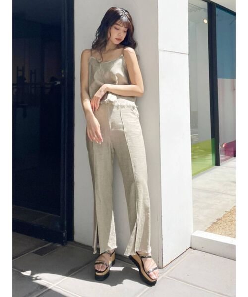 MURUA(ムルーア)の「ラフフリンジSET UP(つなぎ/オールインワン・レディース・ベージュ/ブラウン・1/2)」の20枚目の写真