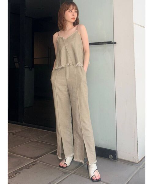 MURUA(ムルーア)の「ラフフリンジSET UP(つなぎ/オールインワン・レディース・ベージュ/ブラウン・1/2)」の17枚目の写真