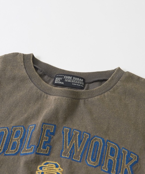 CUBE SUGAR（キューブシュガー）の「OE天竺 パウダー加工 袖タック Tシャツ（Tシャツ/カットソー・レディース・チャコールグレー/ホワイト/レッド・M）」の18枚目の写真