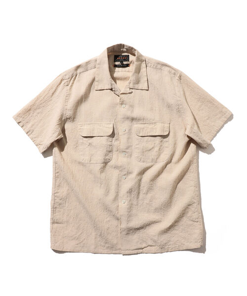 BEAMS+ ビームスプラス コットン リネン オープンカラー シャツ 半袖 M BEAMS MEN｜ BEAMS PLUS | リネン 半袖 オープンカラー シャツ