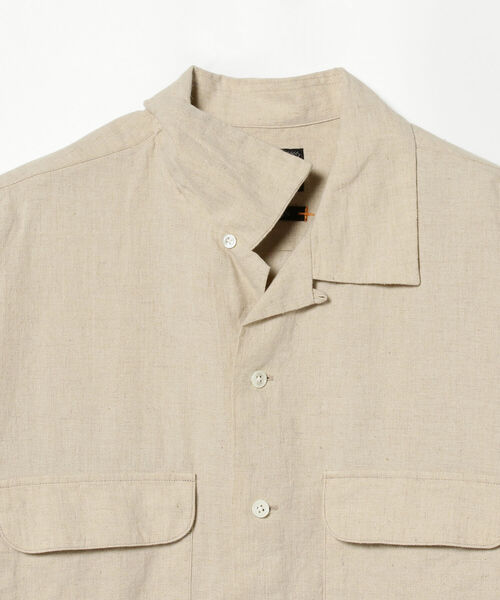 BEAMS PLUS(ビームスプラス)の「BEAMS PLUS / コットンリネンキャンバス オープンカラーシャツ(シャツ/ブラウス・メンズ・ホワイト/ブラック/ナチュラル・SMALL/MEDIUM/X-LARGE/LARGE)」の7枚目の写真