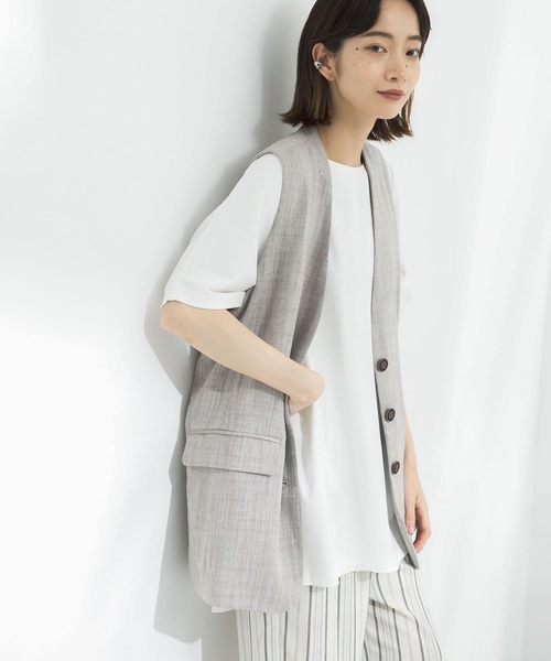 KBF（ケイビーエフ）の「BIG BIG Tシャツ（Tシャツ/カットソー・レディース・グリーン/オフホワイト/ベージュ・ONE）」の2枚目の写真