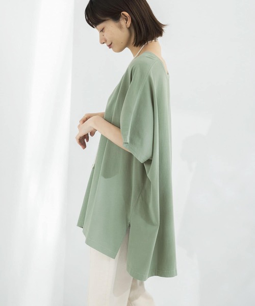 KBF（ケイビーエフ）の「BIG BIG Tシャツ（Tシャツ/カットソー・レディース・グリーン/オフホワイト/ベージュ・ONE）」の22枚目の写真