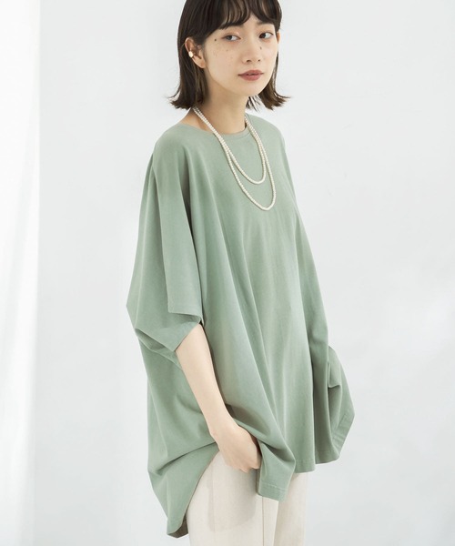 KBF（ケイビーエフ）の「BIG BIG Tシャツ（Tシャツ/カットソー・レディース・グリーン/オフホワイト/ベージュ・ONE）」の20枚目の写真