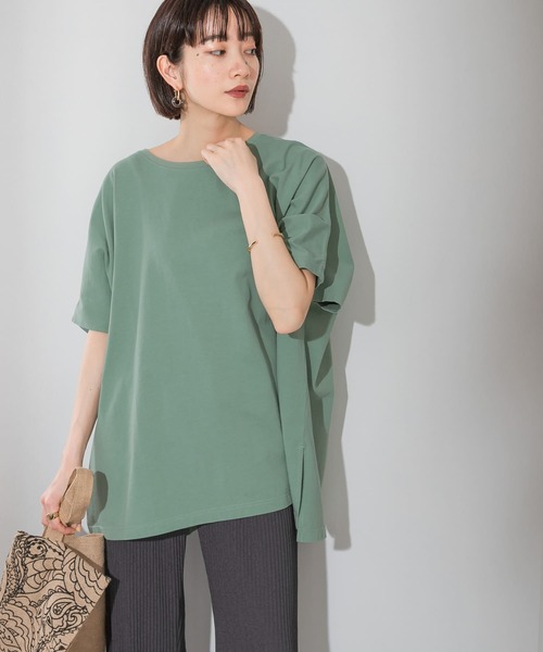 KBF（ケイビーエフ）の「BIG BIG Tシャツ（Tシャツ/カットソー・レディース・グリーン/オフホワイト/ベージュ・ONE）」の17枚目の写真