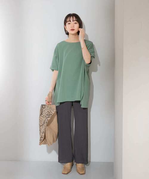 KBF（ケイビーエフ）の「BIG BIG Tシャツ（Tシャツ/カットソー・レディース・グリーン/オフホワイト/ベージュ・ONE）」の16枚目の写真