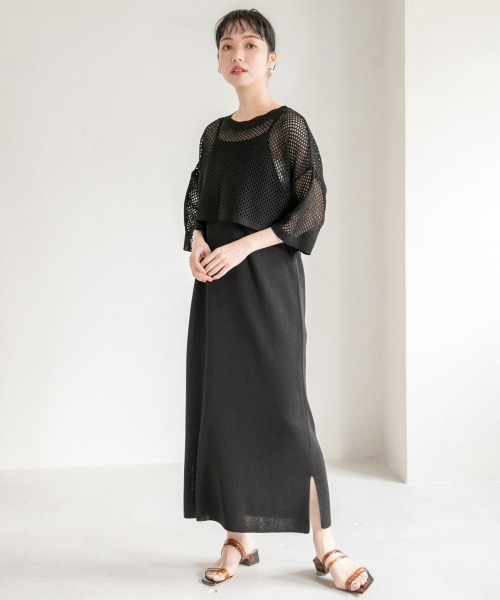 LOWRYS FARM(ローリーズファーム)の「メッシュレイヤード2PワンピースSS 942428(ワンピース・レディース・ブラック/アイボリー/ダークブラウン・FREE)」の10枚目の写真