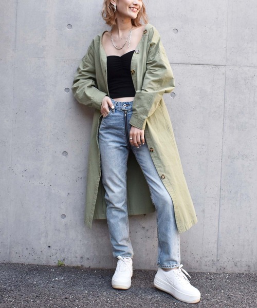 SPIRALGIRL（スパイラルガール）の「フロントボタンワンピース（ワンピース・レディース・ベージュ/オフホワイト/グリーン・FREE）」の18枚目の写真