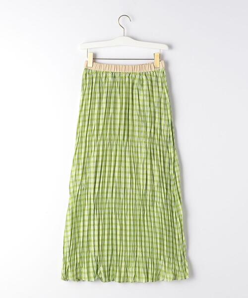 green label relaxing（グリーンレーベルリラクシング）の「CFC チェック ワッシャー プリーツ スカート（スカート・レディース・ブラック/ライム・FREE）」の10枚目の写真